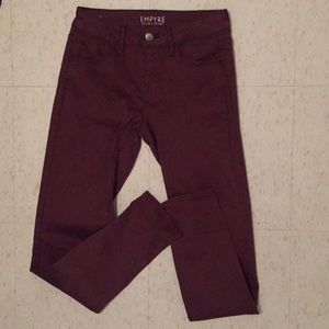 Maroon skinny jeans